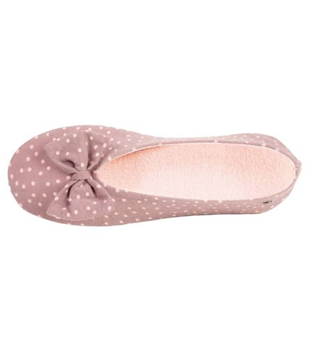 Isotoner Chaussons Ballerines femme nœud pois