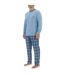 Ensemble Pyjama long homme en popeline à carreaux et Logo poitrine Pierre Cardin-3