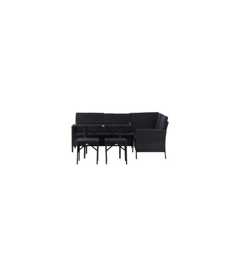 Salon d'Angle de Jardin Knock 145cm Noir