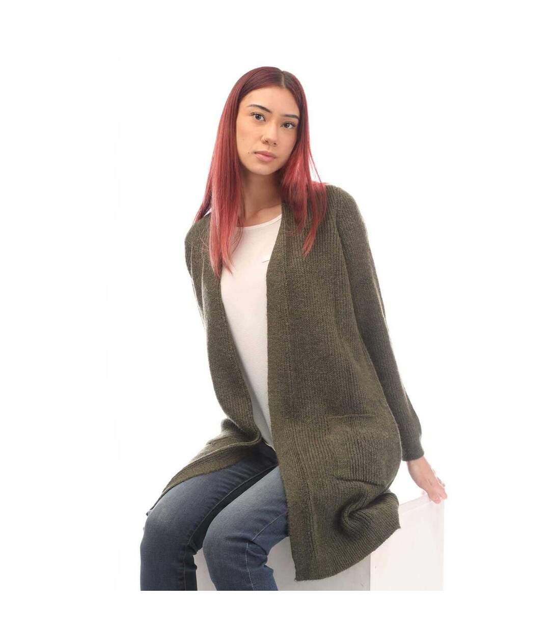 Cardigan femme kaki Only-3