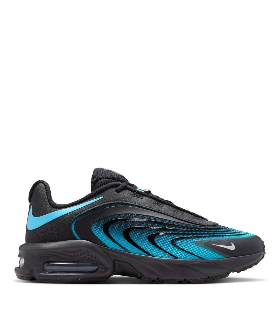 Mens Air Max Fire Lace Up Shoes Black Blue Nike-1