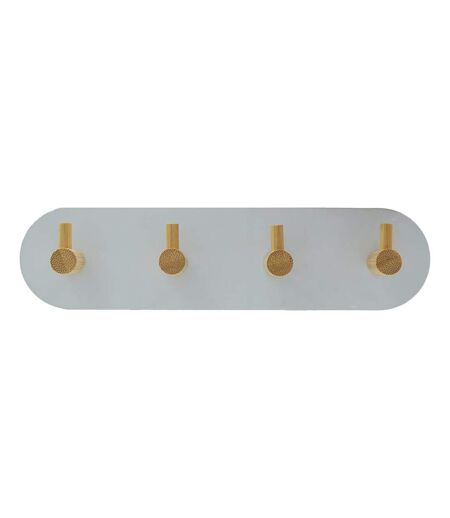 Patère Adhésive 4 Crochets en Métal Fixeo 19cm Blanc