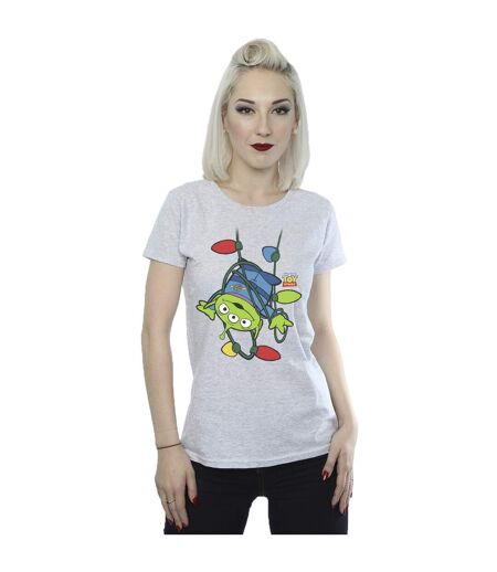 Disney T-shirt en coton Femme/Ladies Toy Story Christmas Lights Aliens (Gris sportif) - UTBI44479