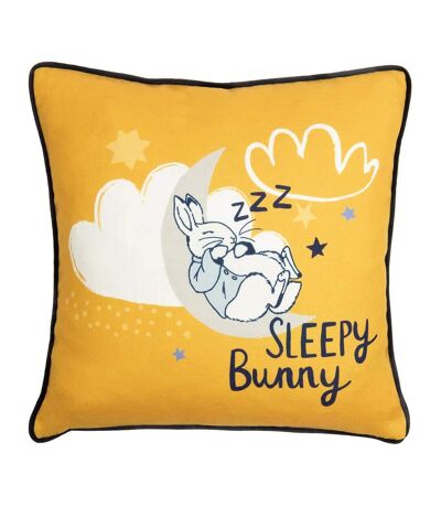 Peter Rabbit Sleepy Head Throw Pillow Cover (Ochre) (43cm x 43cm) - UTRV2939