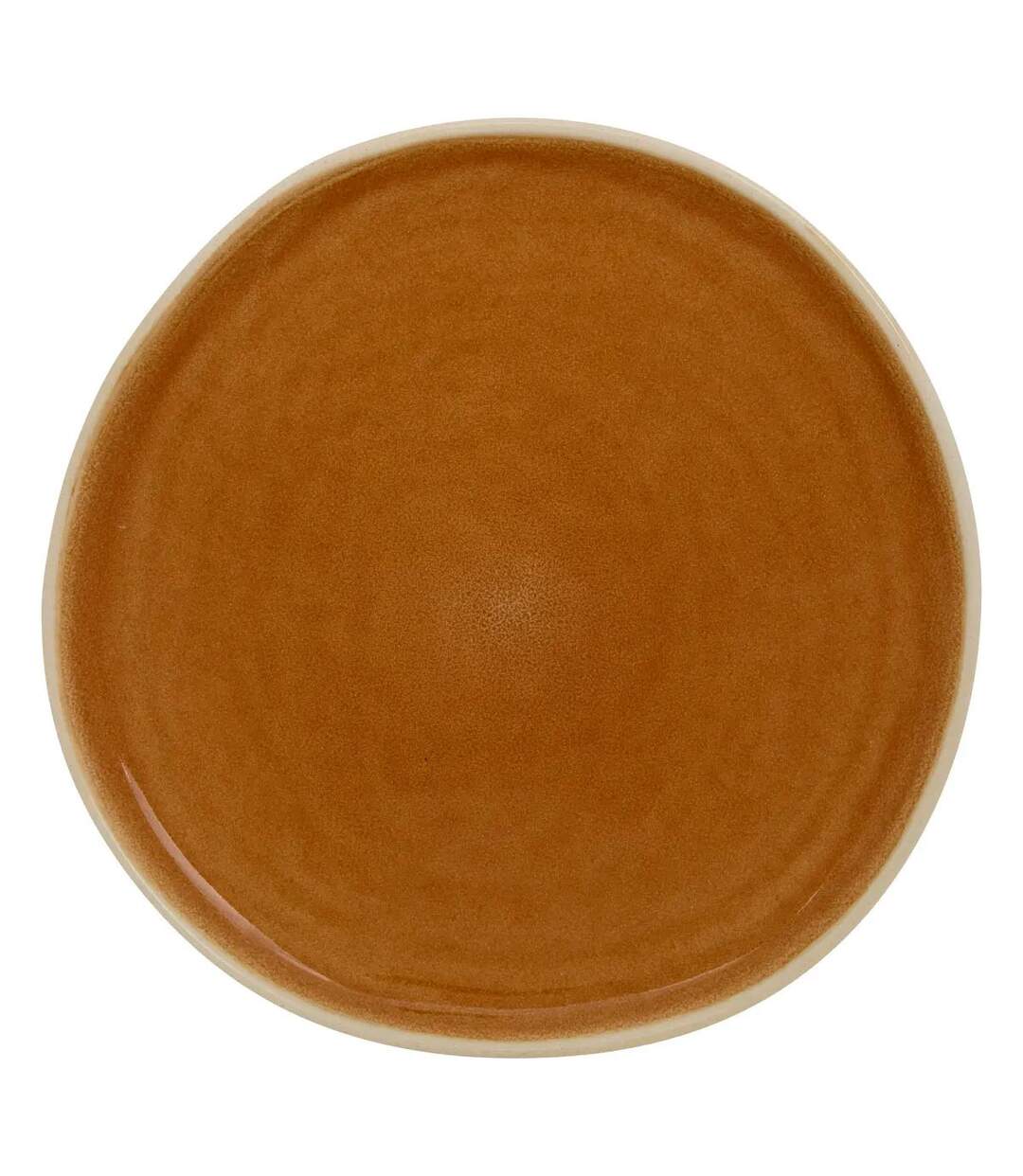 Lot de 6 Assiettes Plates en Faïence Wonja 27cm Ocre-1