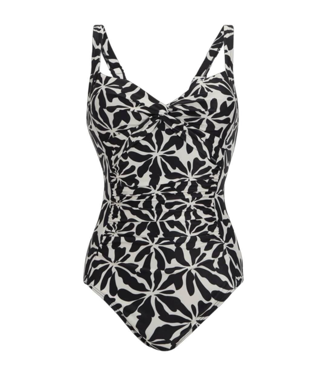 Maillot De Bain 1 Pièce Motif/style Floral Abstrait Sakari Femme Noir Blanc Cassé Floral Regatta-1