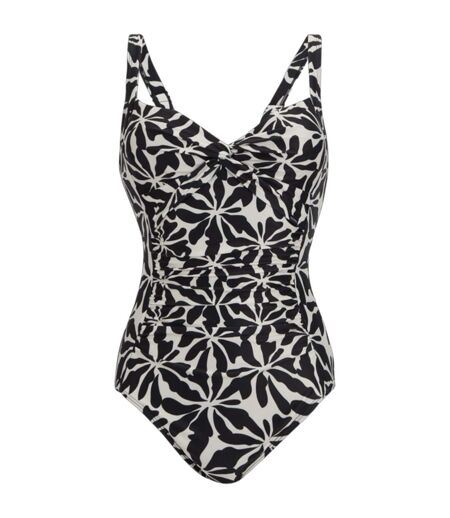 Maillot De Bain 1 Pièce Motif/style Floral Abstrait Sakari Femme Noir Blanc Cassé Floral Regatta