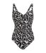 Maillot De Bain 1 Pièce Motif/style Floral Abstrait Sakari Femme Noir Blanc Cassé Floral Regatta-1