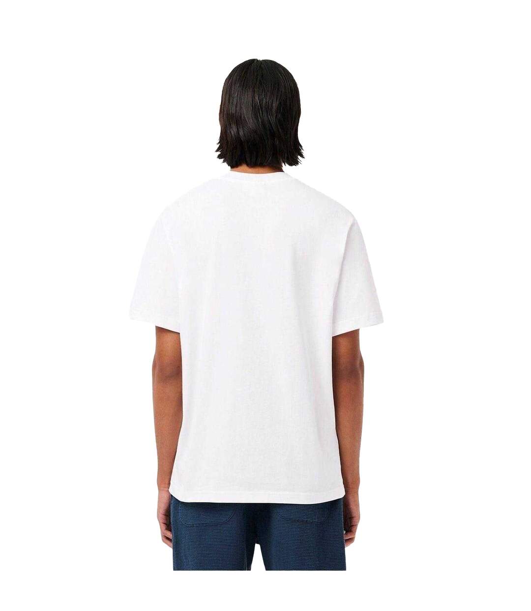 Mens Embroidered Logo T-shirt White Lacoste-3