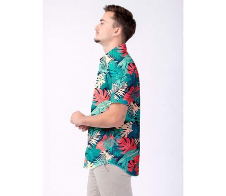 Chemise homme fluide LORENZO imprimé tropical Coton Du Monde