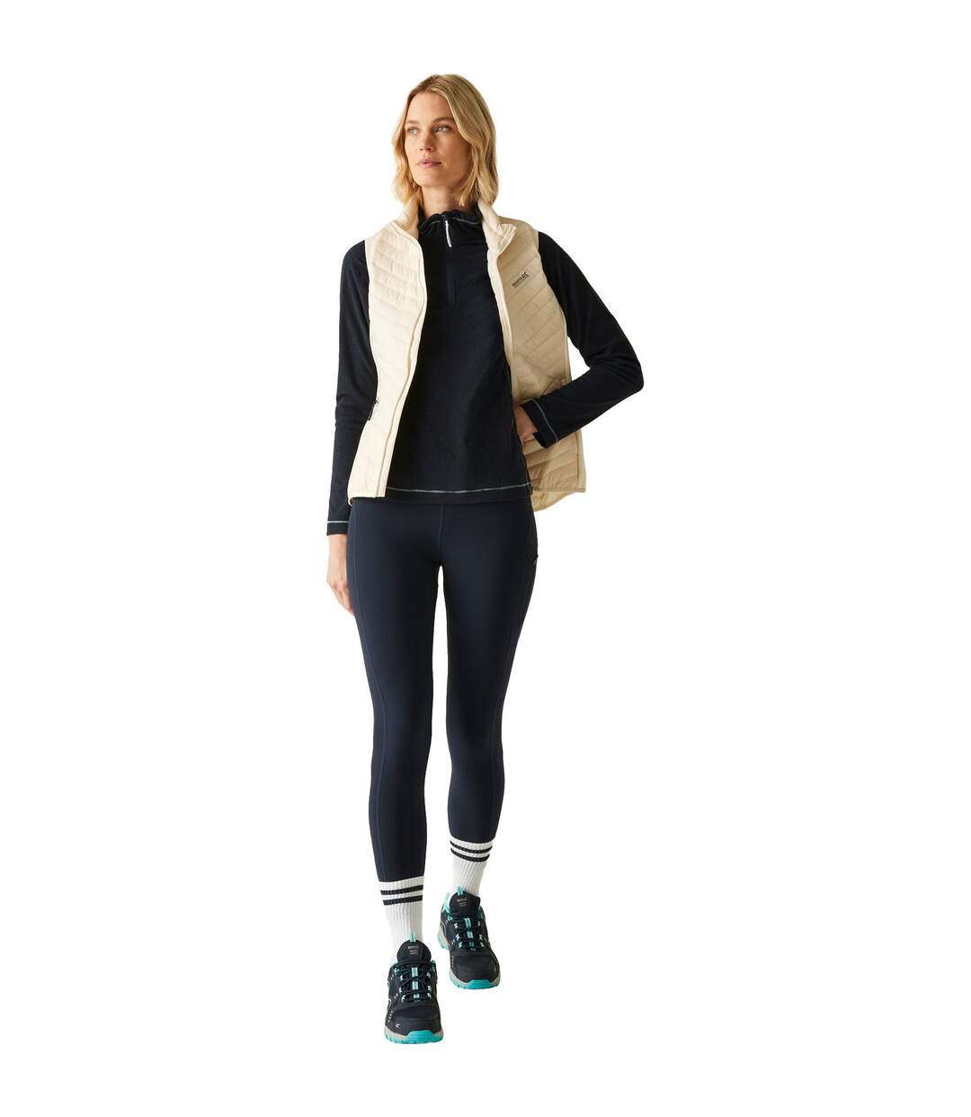 Legging De Randonnée Uni À Taille Haute Monira Femme Bleu Marine Regatta-1