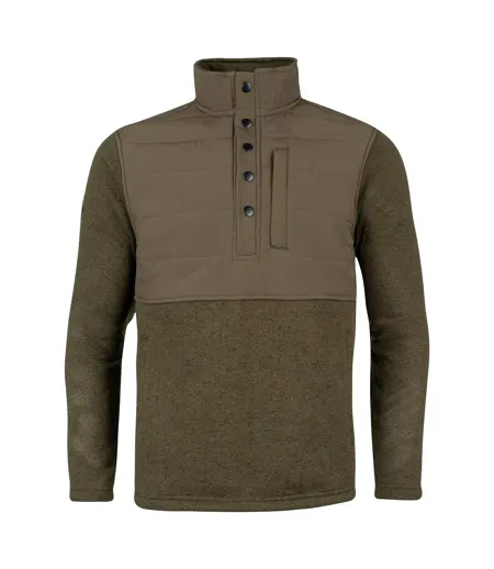Mens Fleece Snap Pullover Green Jack Pyke
