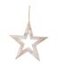 Sparkle wooden star hanging ornament one size brown/white Hill Interiors-1