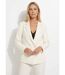 Veste tailleur unie fluide double boutonnage-1