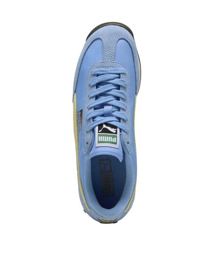 Womens/ladies Easy Rider Suede Trainers Blue Yellow Puma