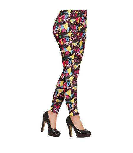 Womens/ladies 80s Leggings Multicoloured Fiestas Guirca