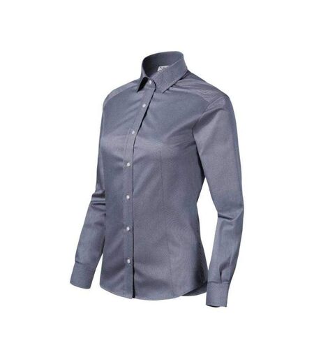 Chemise Manches Longues Journey Femme Gris Bleu Foncé Chiné Malfini