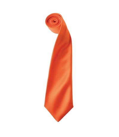 Premier Mens Plain Satin Tie (Narrow Blade) (Pink) (One Size)