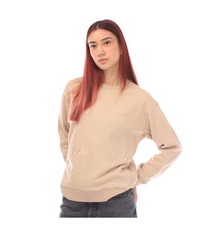 Womens/ladies Crew Neck Sweatshirt Beige Ambush
