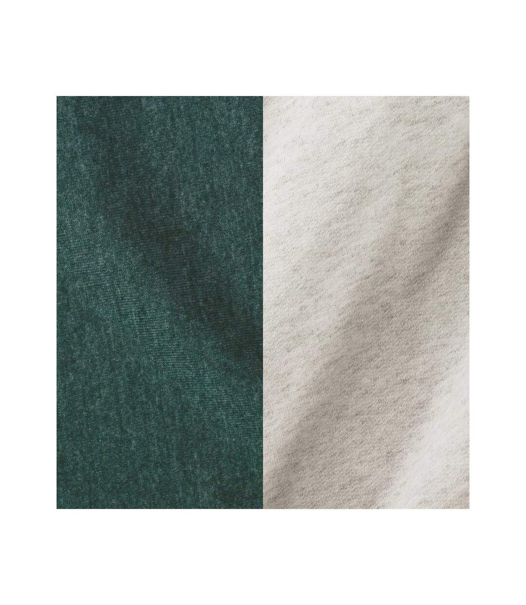 Unisex Adult Varsity Colour Block Nublend Hoodie Heather Oatmeal Forest Green Heather Jerzees-2