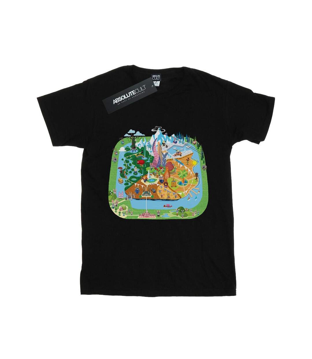 Disney Femme/Les femmes Zootropolis City Cotton Boyfriend T-Shirt (Noir) - UTBI51778-1