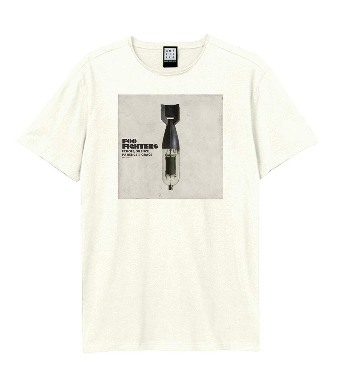 Unisex Adult Echoes Silence Patience And Grace Foo Fighters Vintage T-shirt Vintage White Amplified-1