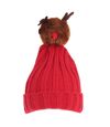 Foxbury Womens/Ladies Christmas Rudolph Knitted Hat (Red) - UTXM112