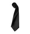 Premier Mens Plain Satin Tie (Narrow Blade) (Pack of 2) (Black) (One Size)