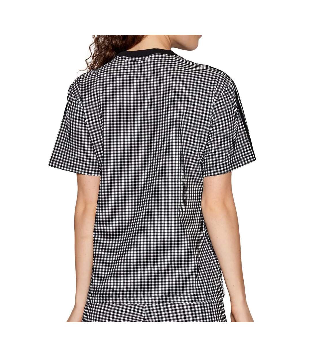 T-shirt Noir femme Adidas Gingham - 34-2