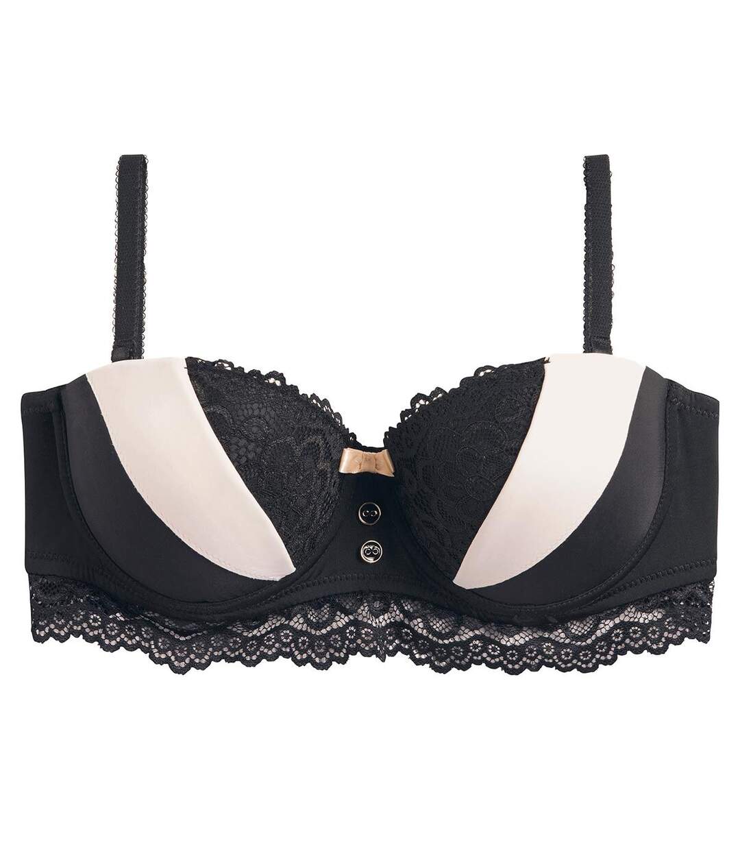 Soutien-gorge bandeau noir/champagne Ebène-1