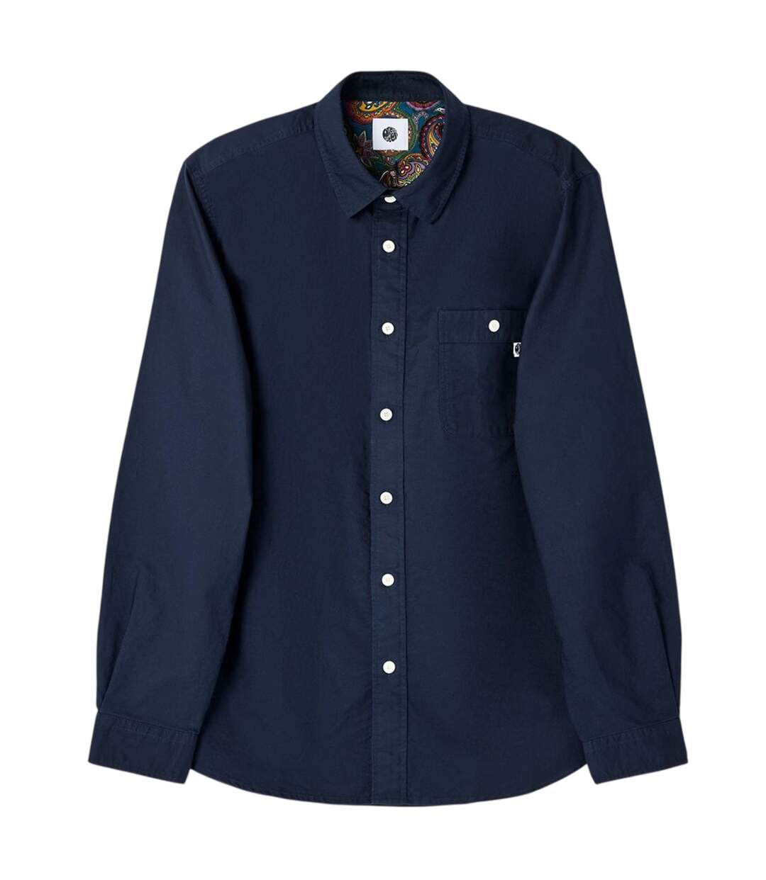Chemise À Boutons Motif/style Doublure À Motif Cachemire Homme Bleu Marine Pretty Green-2