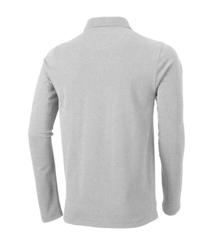 Elevate Mens Oakville Long Sleeve Polo Shirt (Gray Melange)