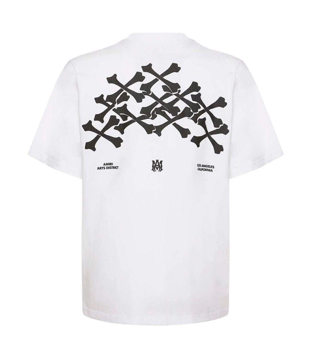 T-shirt Motif/style Logo Bones Homme Blanc Amiri-3