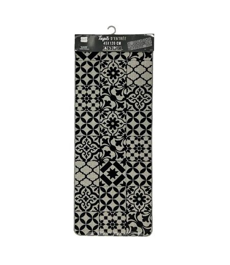 Tapis Tissé Imprimé Casella 45x120cm Gris