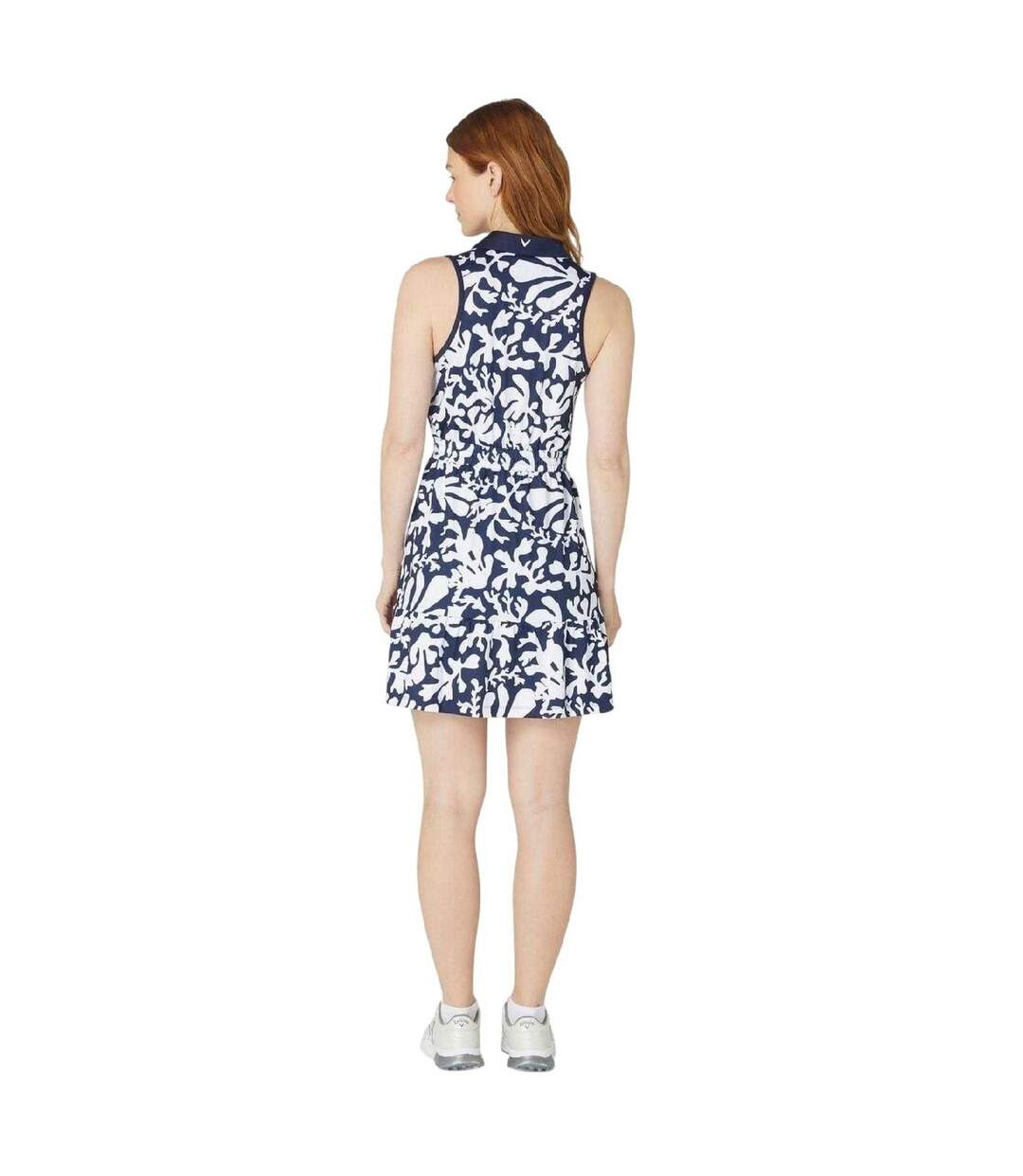 Robe Chemisier Courte Motif/style Floral Abstrait Femme Bleu Violacé Callaway-3