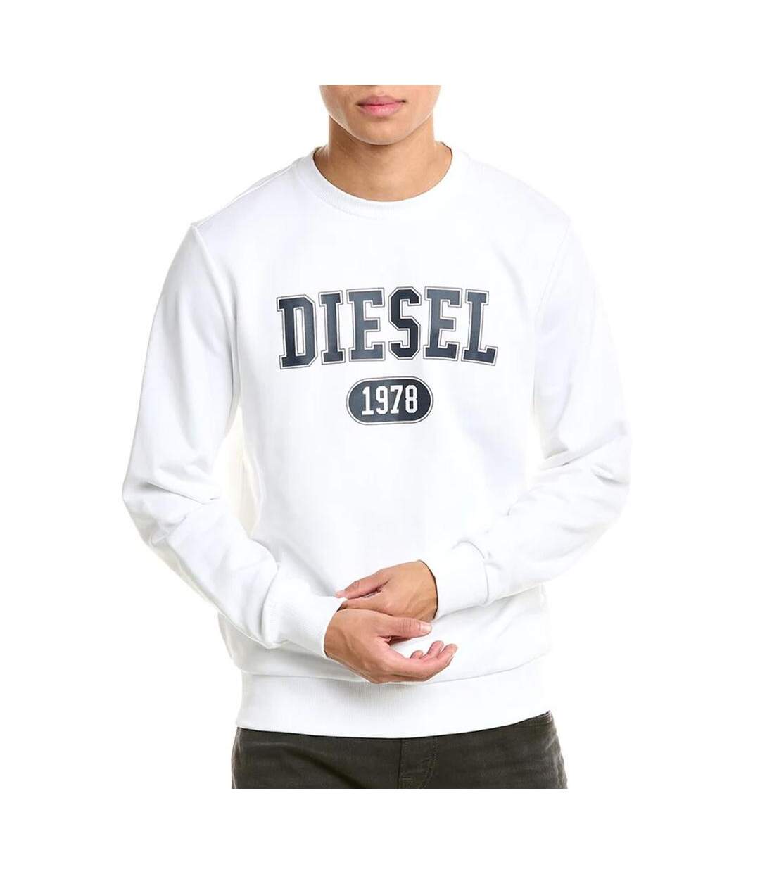 Sweat blanc homme diesel felpa - l-1