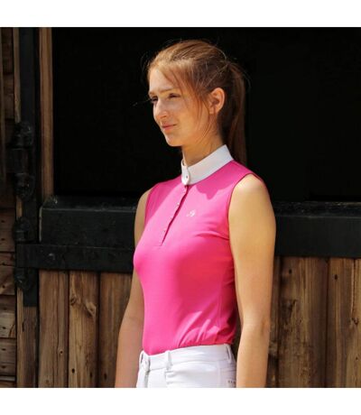Womens/ladies Sophia Sleeveless Show Shirt Raspberry Pink HyFASHION