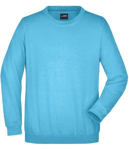 Sweat-shirt col rond - JN040 - bleu turquoise - mixte homme femme