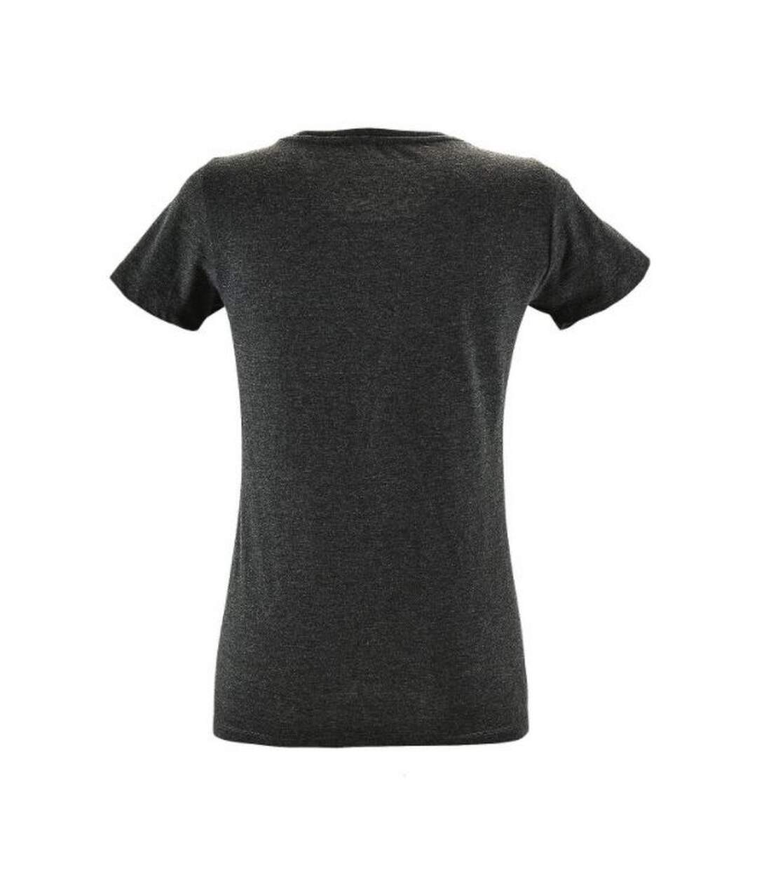 T-shirt regent femme gris foncé chiné SOLS