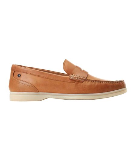 Mens Marlin Leather Penny Loafers Burnt Tan Base London