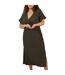 Robe Portefeuille Femme Kaki Noir Brave Soul-2