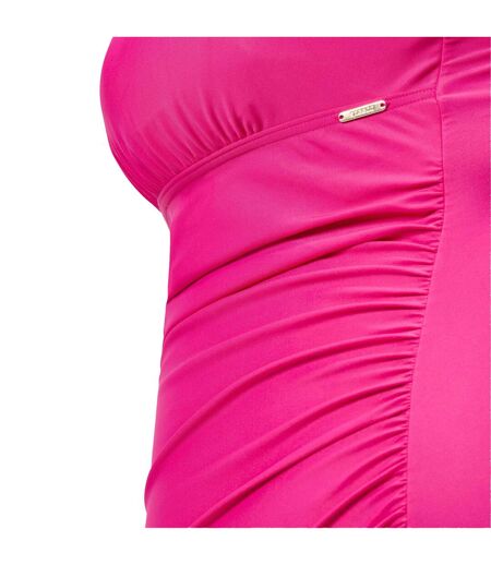 Womens/ladies Shaping V Neck Plus One Piece Swimsuit Pink Speedo