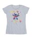 Disney T-shirt en coton Lilo & Stitch Joyeux arc-en-ciel Femme/Femme (Gris sportif) - UTBI26086-1