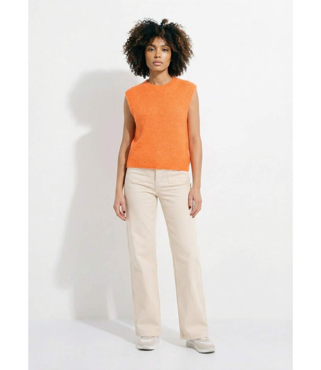 Pull sans manches en maille avec laine-3