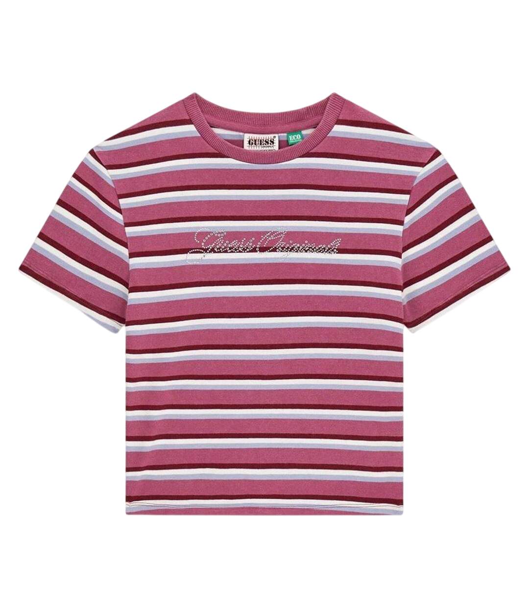 T-shirt Motif/style À Rayures Femme Lilac Pâle Guess-1