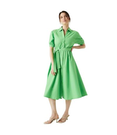 Maine Womens/Ladies Poplin Midi Shirt Dress (Green)