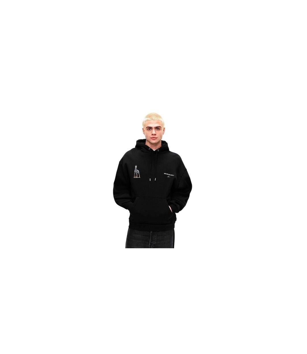 Mens Boxy Oversized Pullover Hoodie Black MKI MIYUKI ZOKU-1