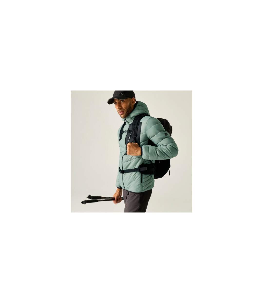 Veste Motif/style À Capuche Leedre Homme Vert Pâle Noir Regatta-1