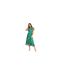 Robe Portefeuille Motif/style Grue Femme Vert Yumi-1