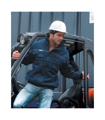 Result Mens Workguard Zip Sleeve Heavy Duty Water Repellent Windproof Jacket (Navy/Navy) - UTBC931